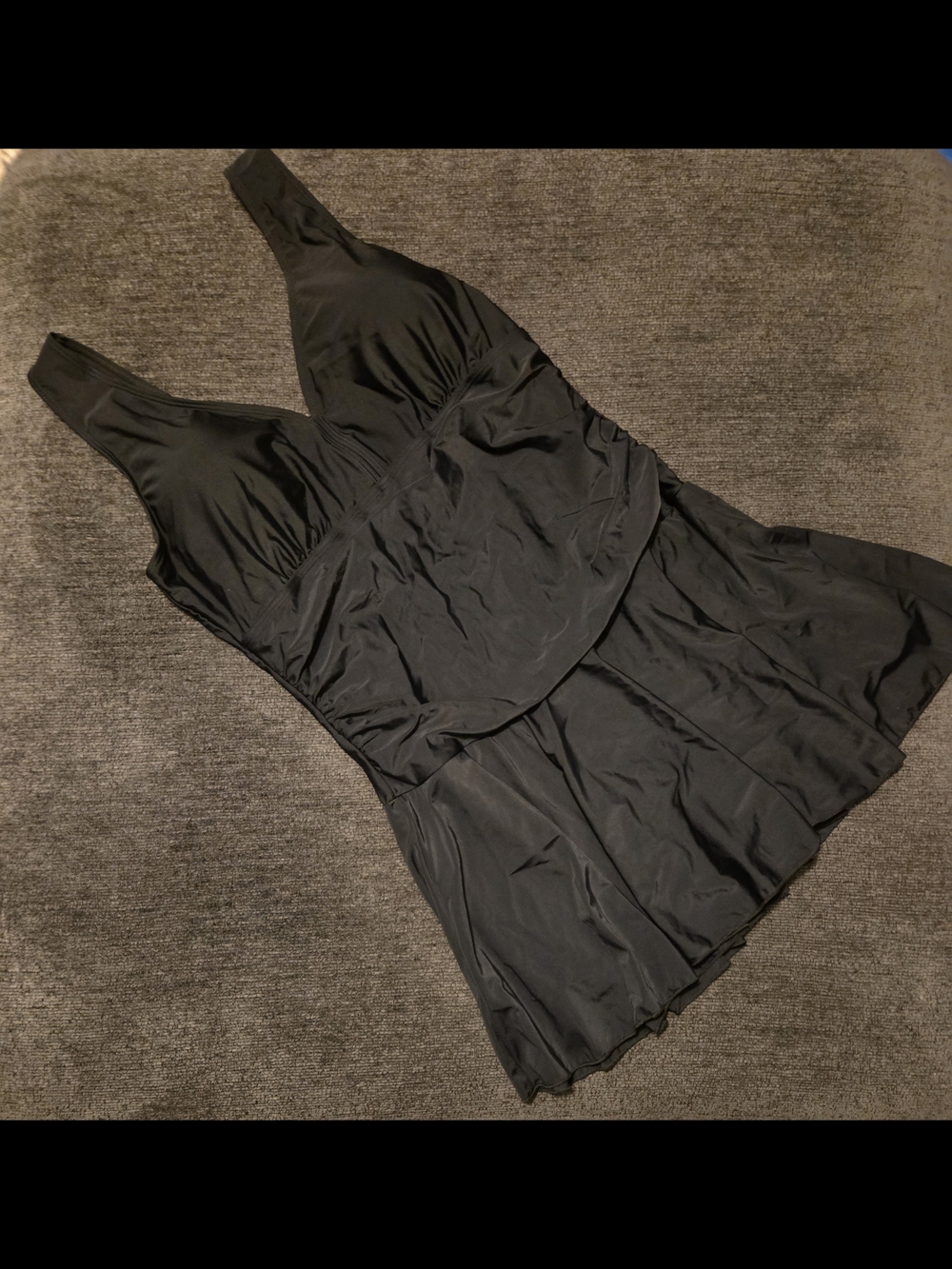 Summer Mae Black One-Piece Swim Dress. Size XXL